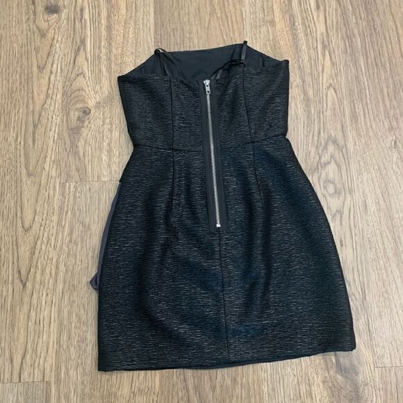 BCBGeneration Black Strapless Draped Front Dress - Picture 5 of 6